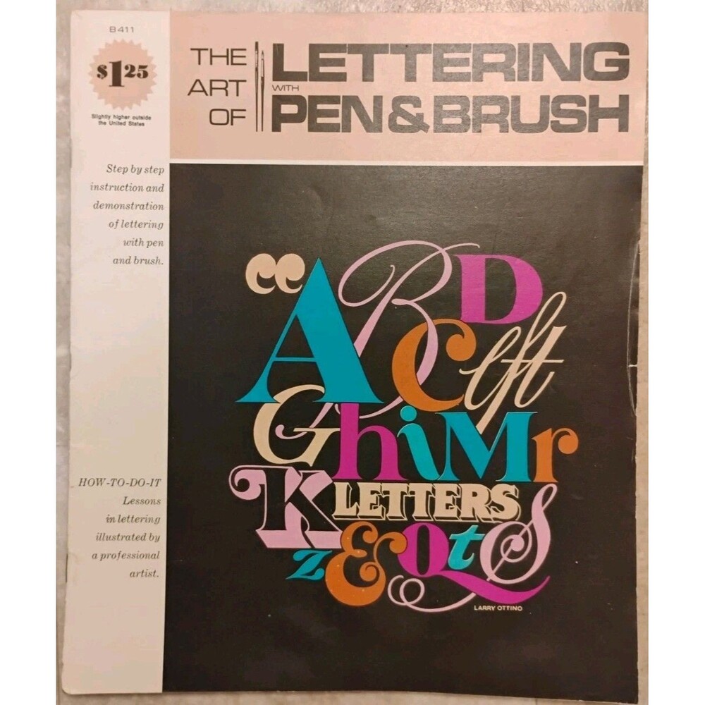 Vintage Grumbacher Library The Art of Lettering with Pen & Brush B411 Calligraph
